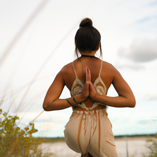 A person practicing yoga in a peaceful setting