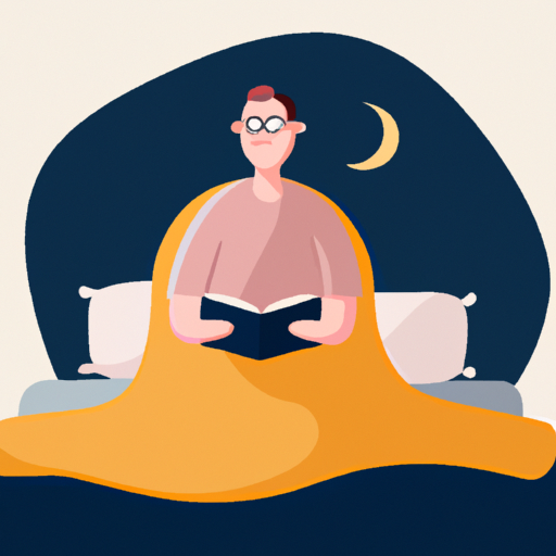 A person engaging in a relaxing bedtime routine, such as reading a book or practicing meditation